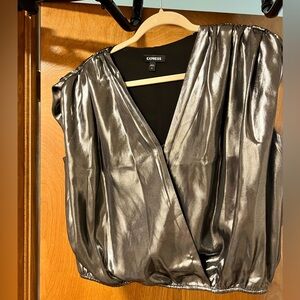 NWOT Express Metallic Blouse - M